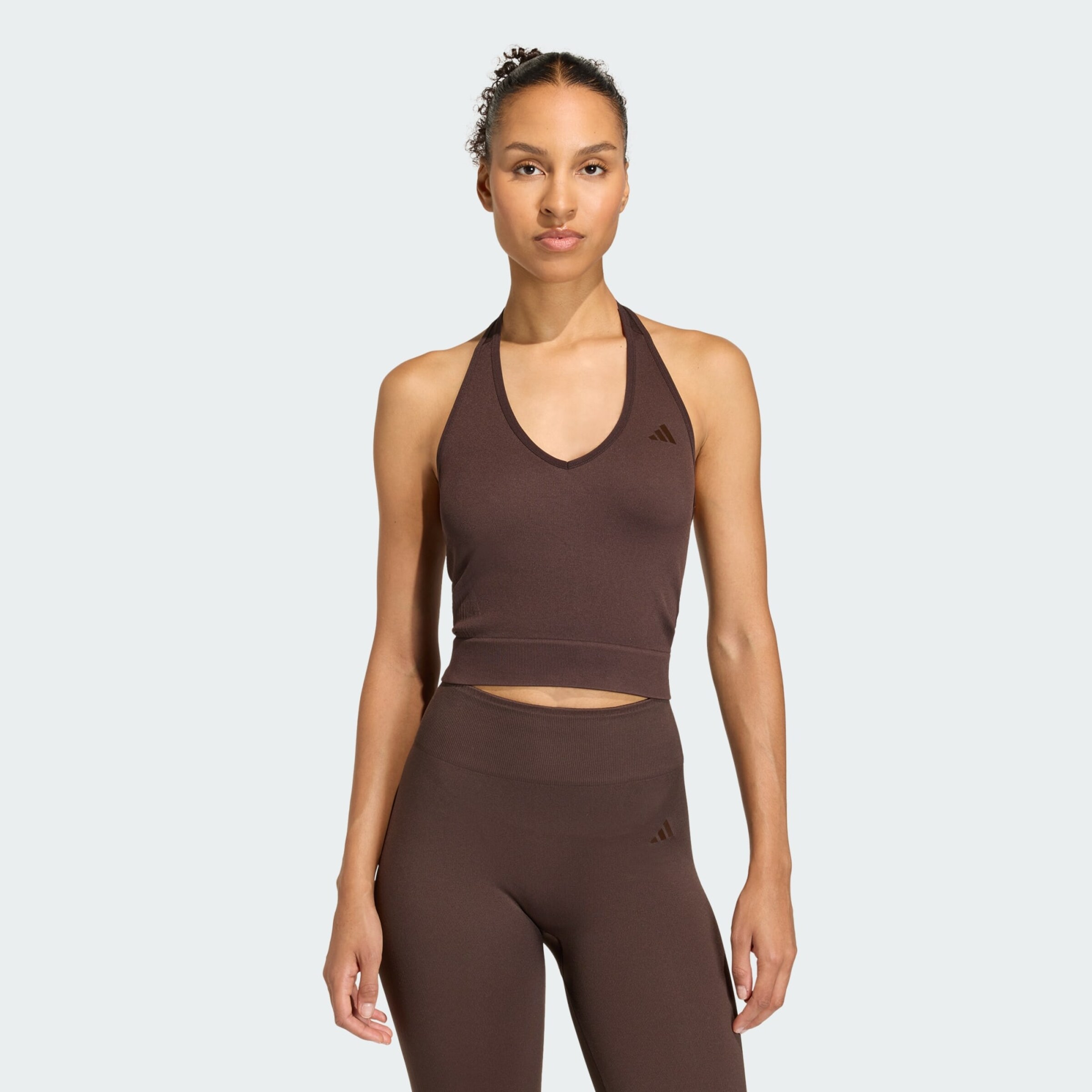 Adidas Performance Спортивный топ 'Essentials' в цвете Chestnut Brown — фото 2