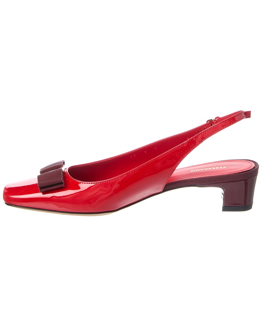 Туфли-лодочки Ferragamo Rivada Patent Slingback Salvatore Ferragamo, красный — фото 2
