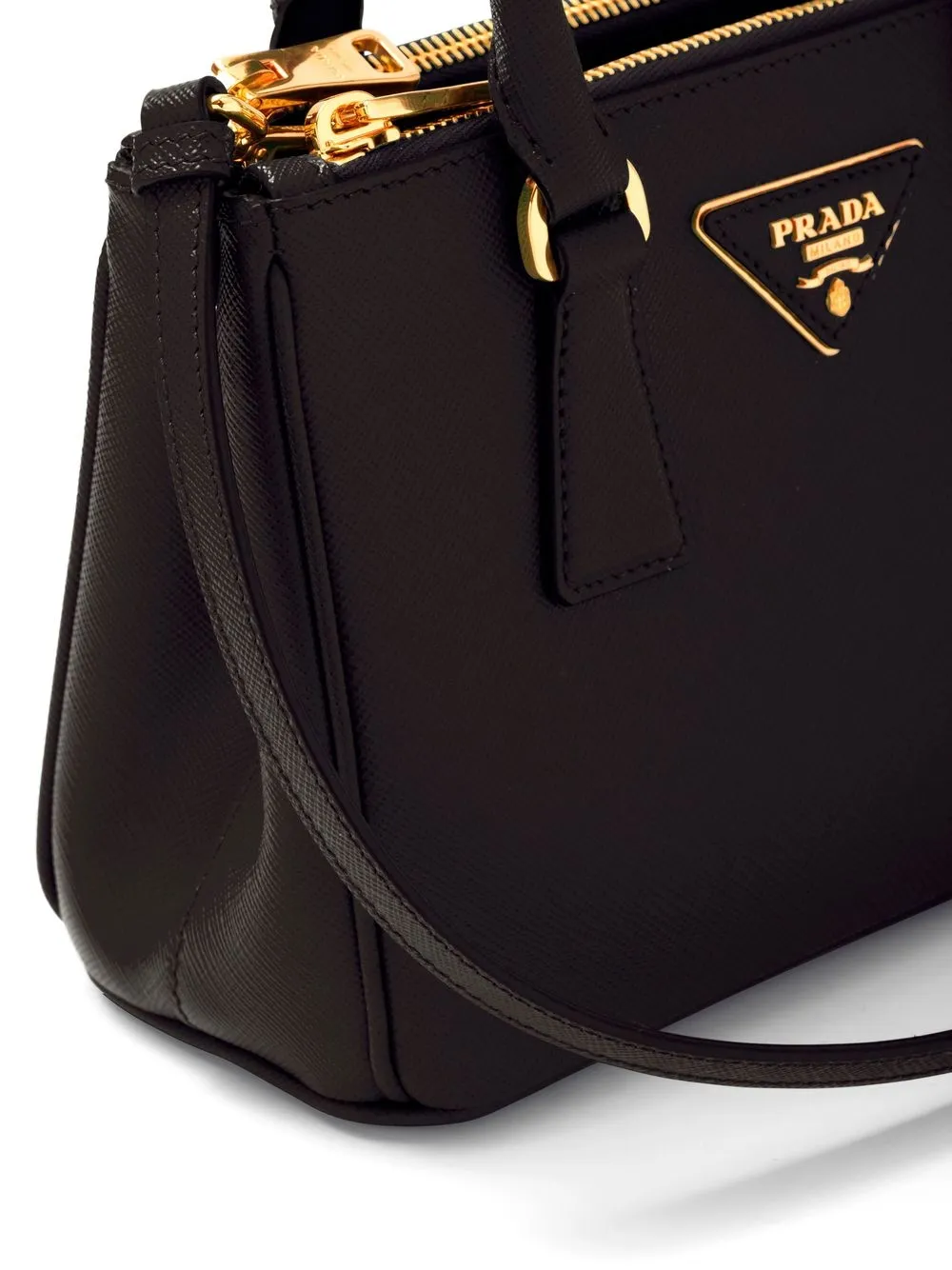 Мини-сумка Galleria из сафьяновой кожи Prada, черный — фото 3