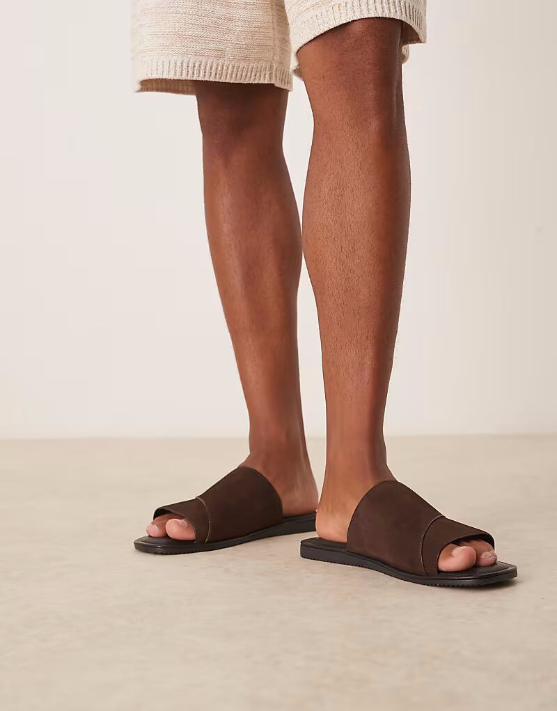 

Сандалии с ремешками ASOS DESIGN из коричневой замши