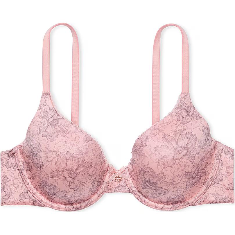 

Victoria's Secret Бюстгальтер BODY BY VICTORIA с легкой подкладкой, кружевной отделкой, полностью закрывающий грудь, розовый