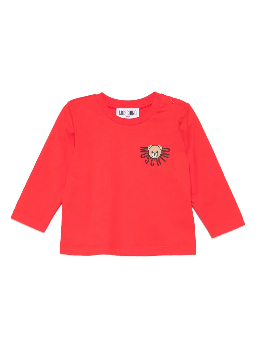 

Топ с длинными рукавами и логотипом teddy Moschino Kids, красный