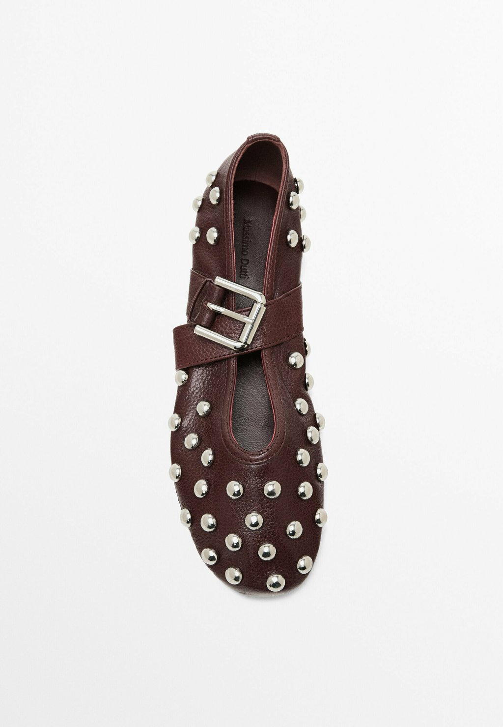 Балетки с ремешком на щиколотке FLATS WITH STUDDED BUCKLES Massimo Dutti, лиловый — фото 3
