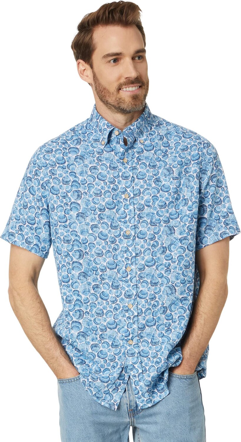 

Рубашка Southern Tide Short Sleeve Sunday Shellies Sport Shirt, цвет Classic White