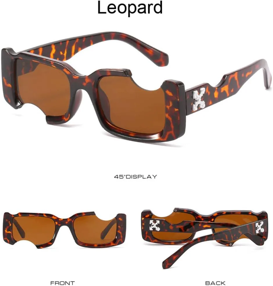 

Солнцезащитные очки прямоугольной формы 2027 года, мужские и женские, винтажные, квадратные, с черным градиентом, в стиле ретро, ​​брендовые MTZJH, Leopard