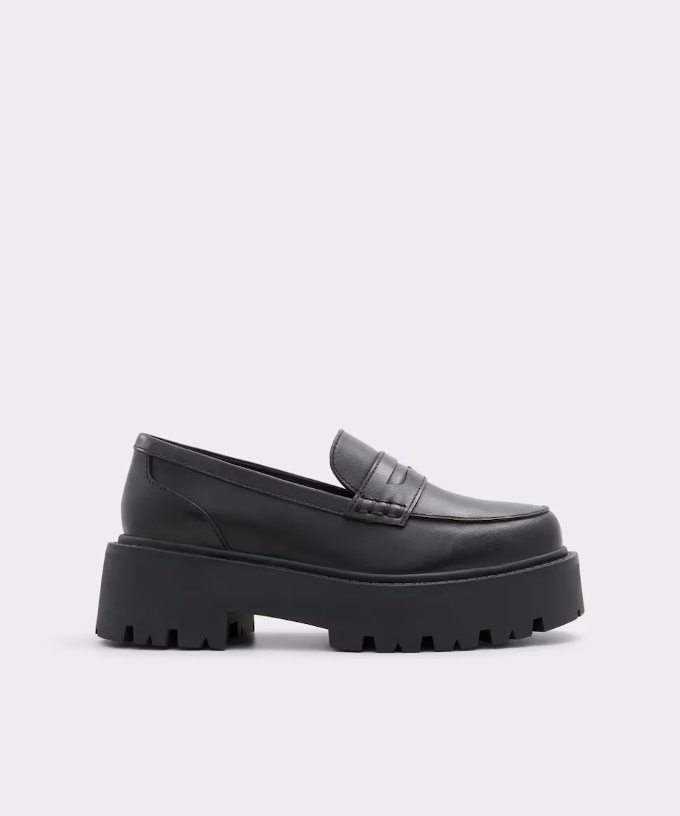 

Женские кожаные лоферы с круглым носком Aldo, черный