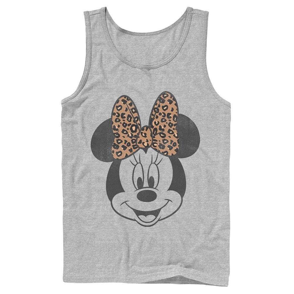 

Мужская майка Disney's Minnie Mouse с принтом Leapord и бантом и портретом Licensed Character, цвет Athletic Heather