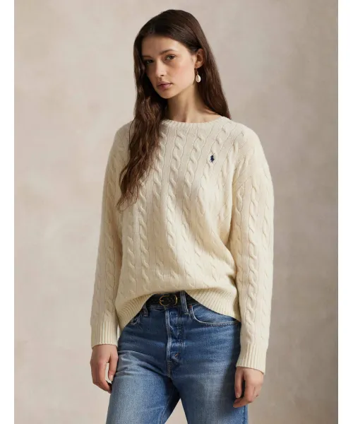

Шерстяной свитер Loose fit Polo Ralph Lauren, белый