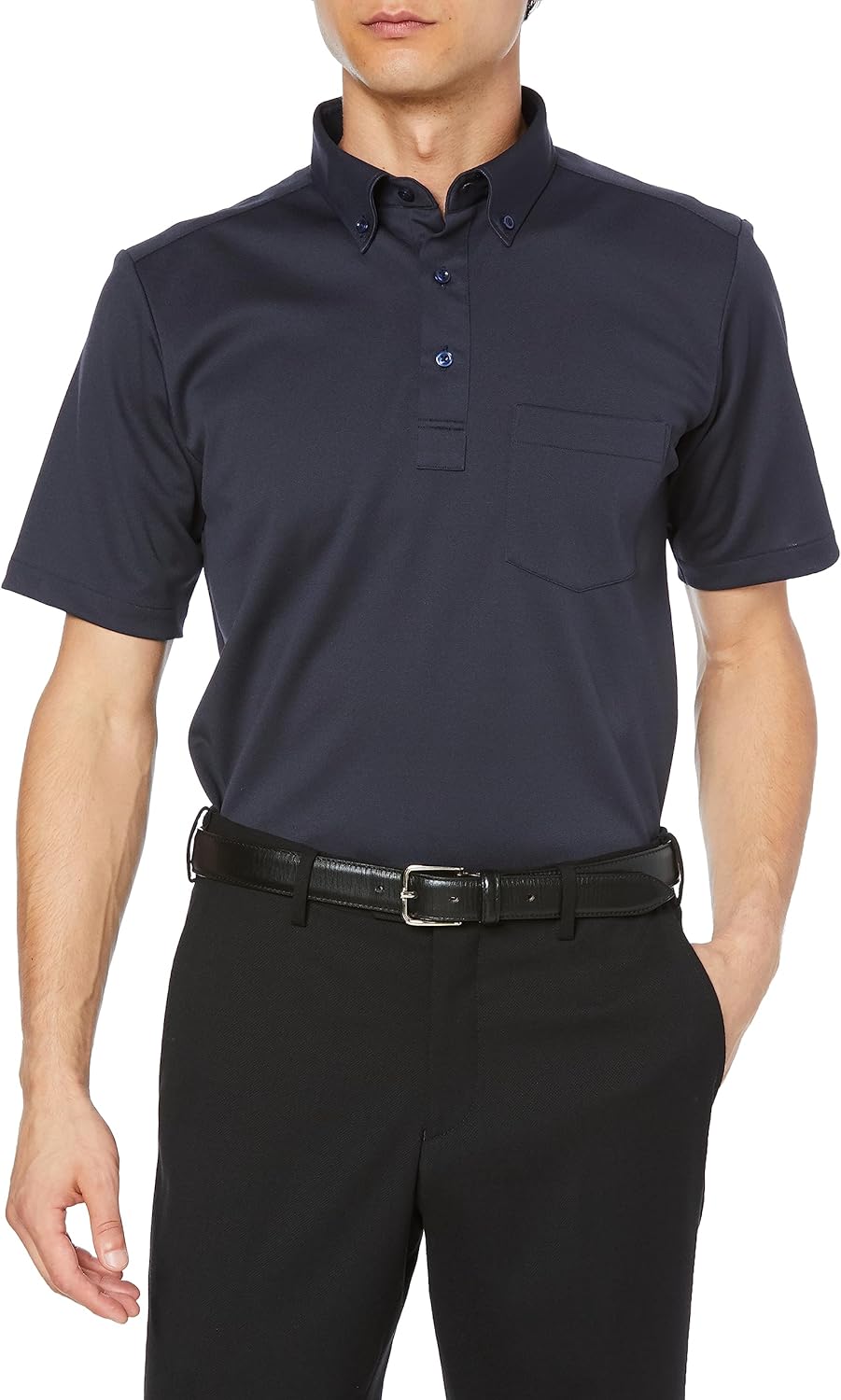 

Рубашка-поло Smart Biz Polo Premium Knit Shirt, поло из пике, сохраняет форму, не требует глажки, мужская, темно-синий