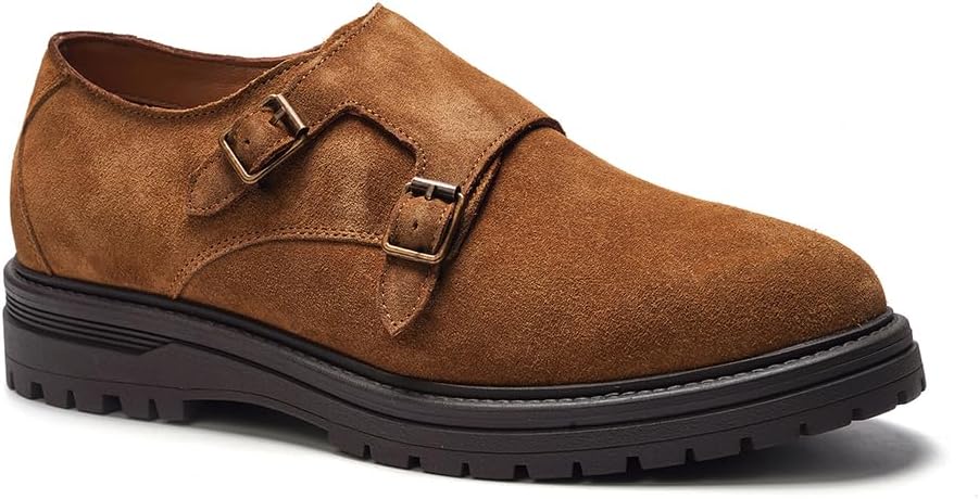 Мужские замшевые туфли-монки A. Veer Jett с двойной пряжкой, Tobacco Suede — фото 2