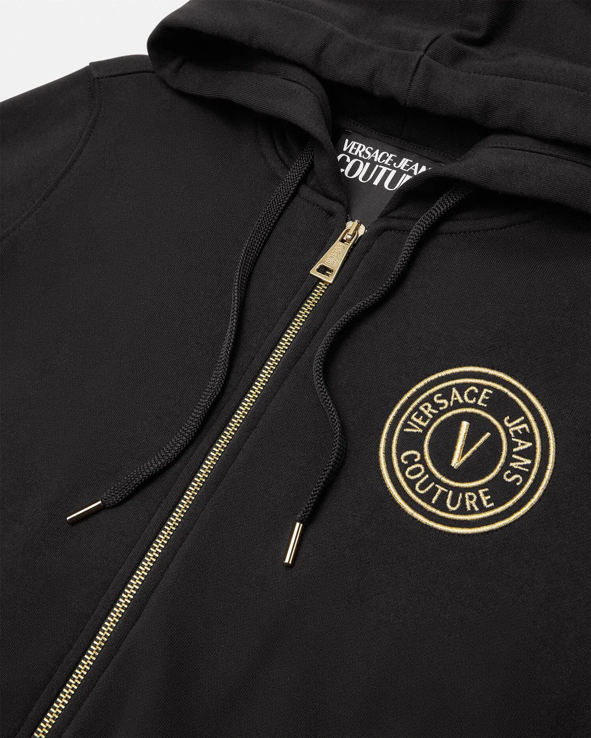 Толстовка на молнии с эмблемой V VERSACE, черный — фото 2