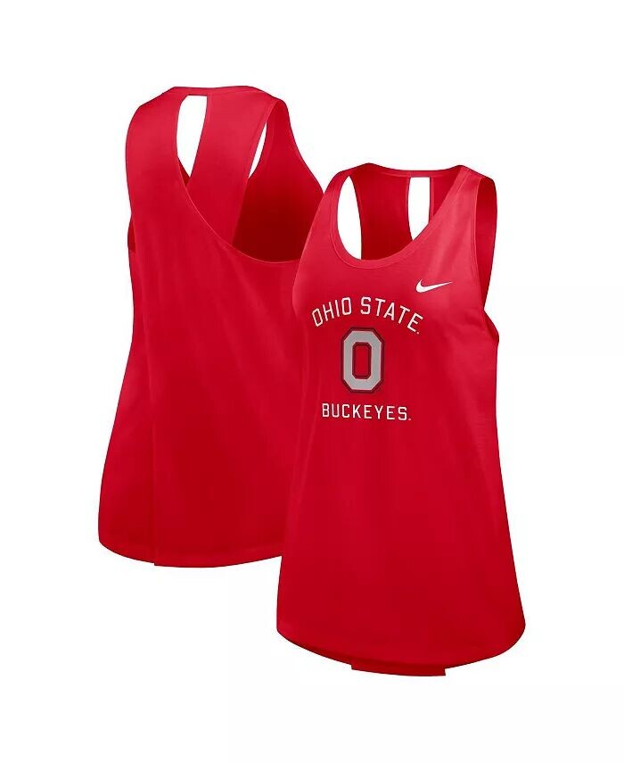 

Женская майка-топ с открытой спиной Scarlet Ohio State Buckeyes Primetime Nike