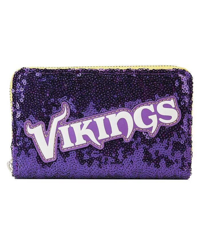 

Женский кошелек на молнии с пайетками Minnesota Vikings Loungefly, фиолетовый