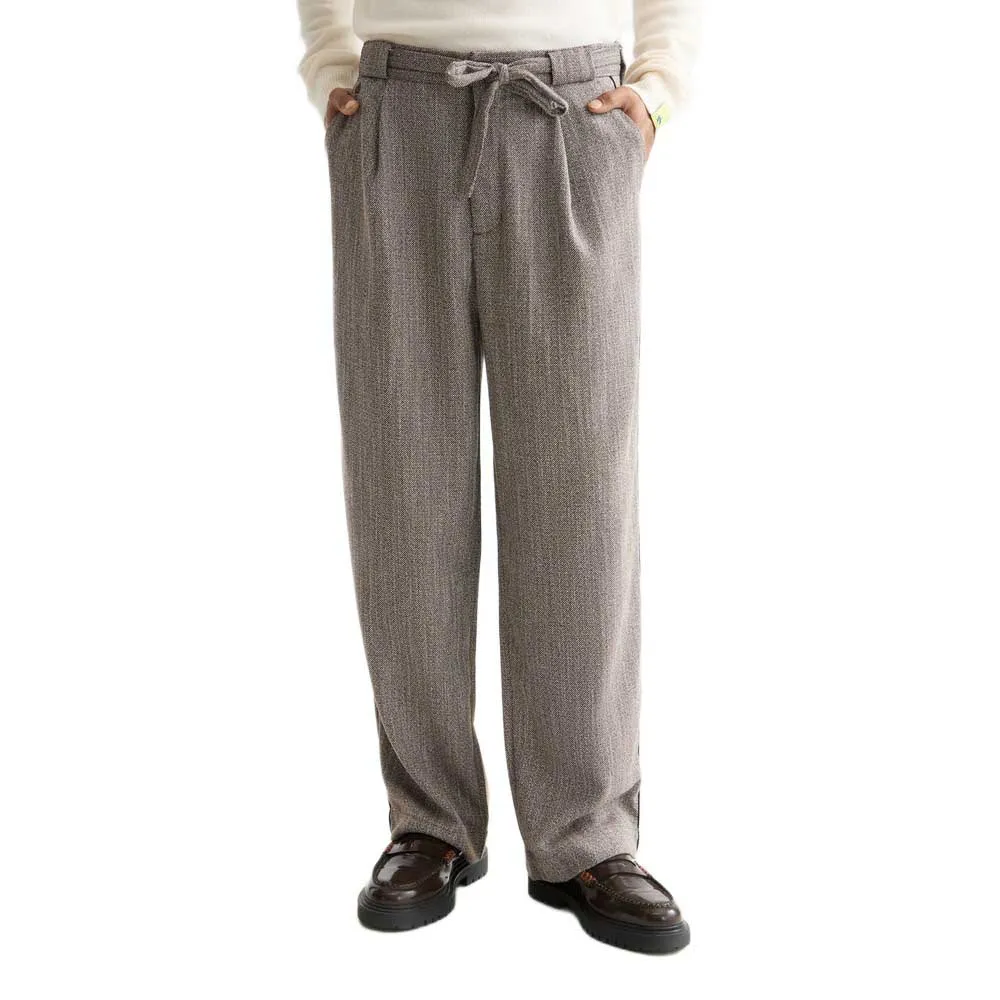 

Брюки-чиносы свободного кроя из пряжи в елочку, окрашенные методом Scotch & Soda, коричневый