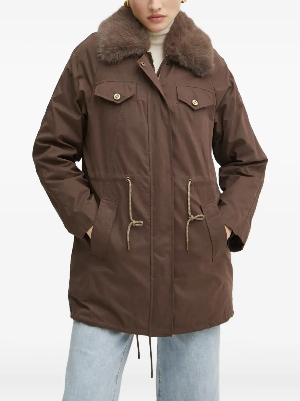 

Куртка с воротником из искусственного меха Guess Usa, коричневый