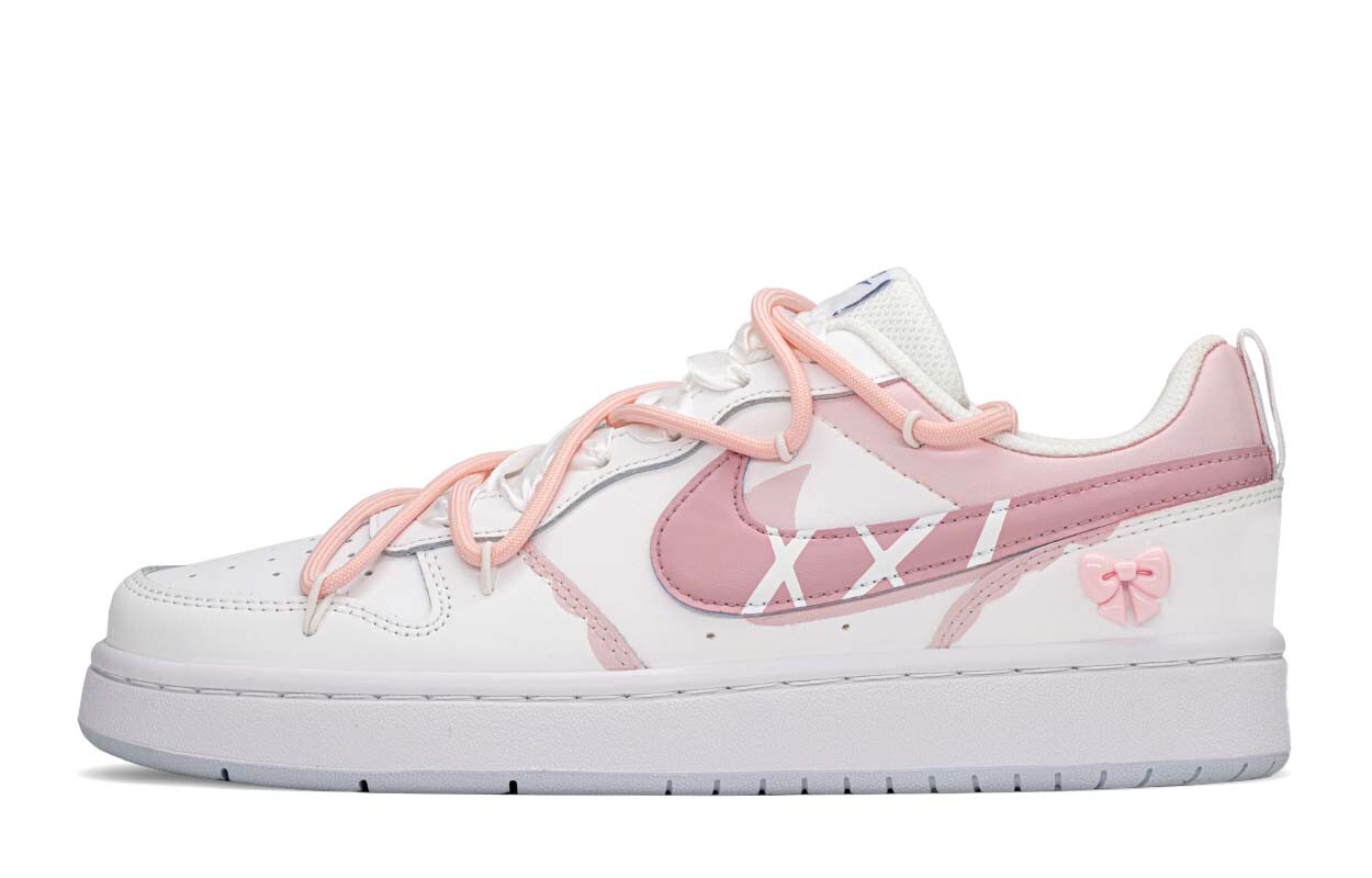

Кроссовки Nike Court Borough Skateboard Shoes Women's Low-Top White Pink, Белый, Кроссовки Nike Court Borough Skateboard Shoes Women's Low-Top White Pink