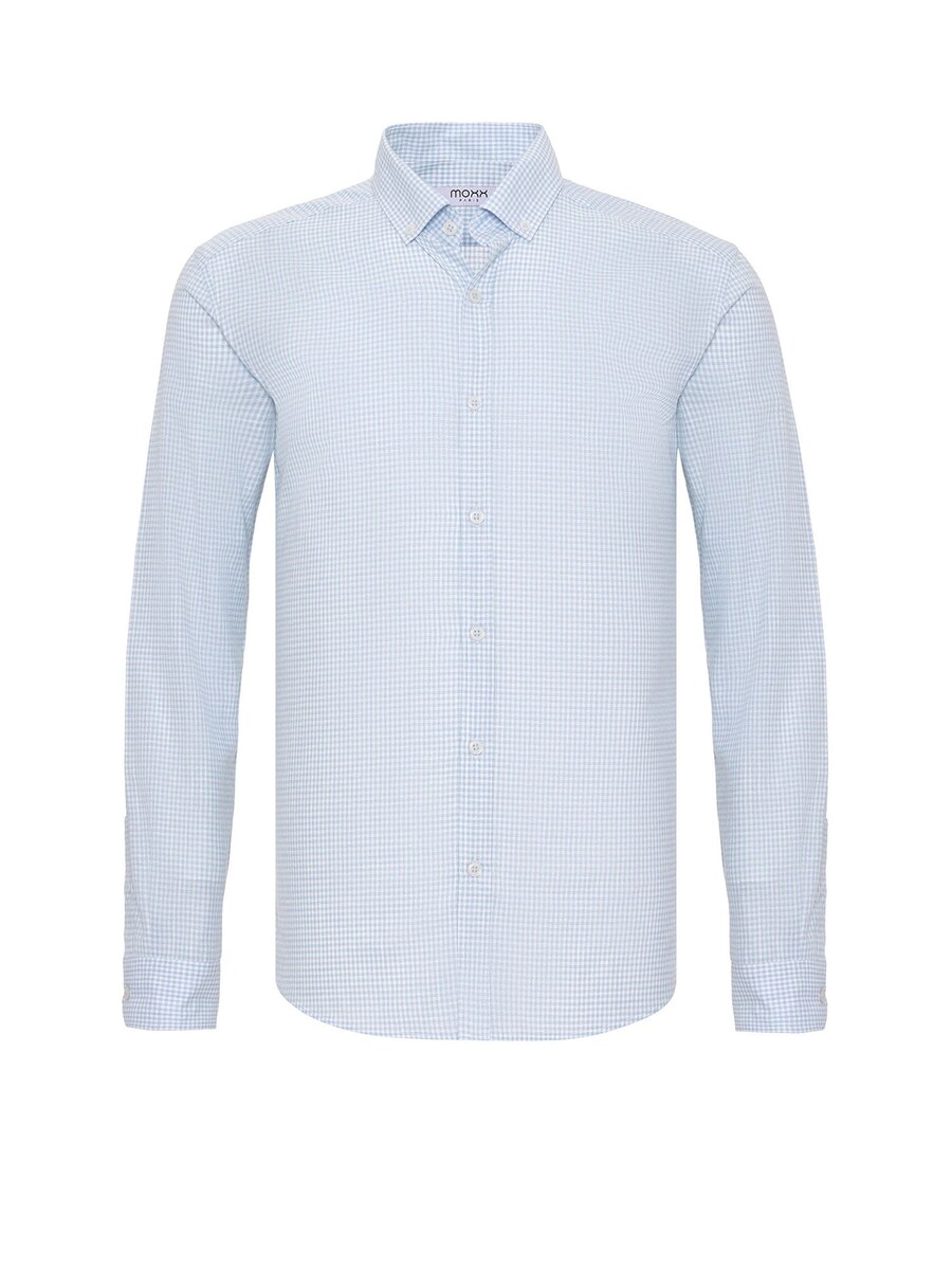 

Рубашка Slim Fit на пуговицах Moxx Paris, светло-синий