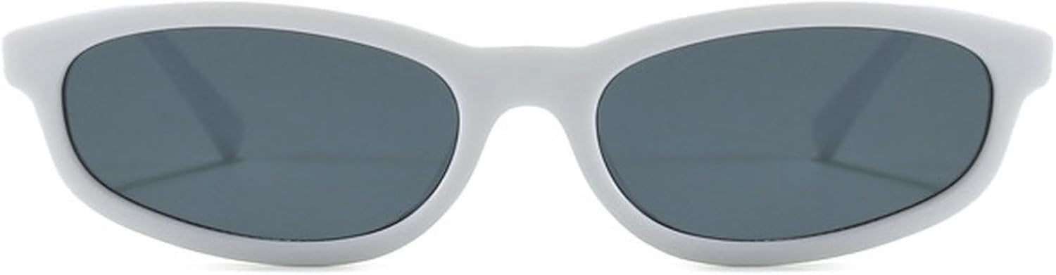 

Модные маленькие солнцезащитные очки «кошачий глаз» для женщин, ретро, ​​желто-синие оттенки, защита от ультрафиолета UV400, трендовые солнцезащитные очки для мужчин mincl, White Gray