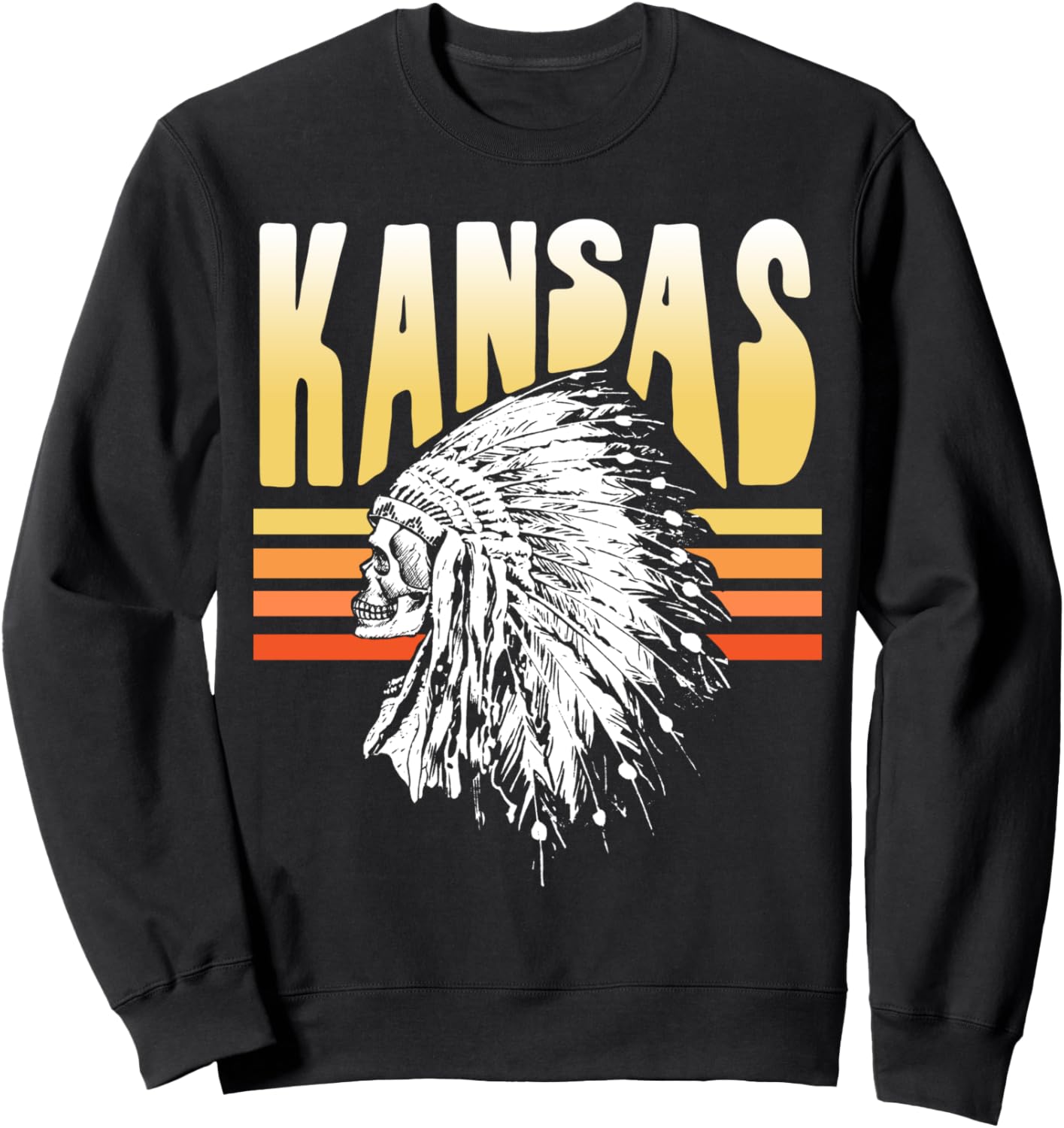 

Винтажная толстовка с изображением индейцев коренных американцев из Канзаса - череп и головной убор Symbiosis Supply Co., черный