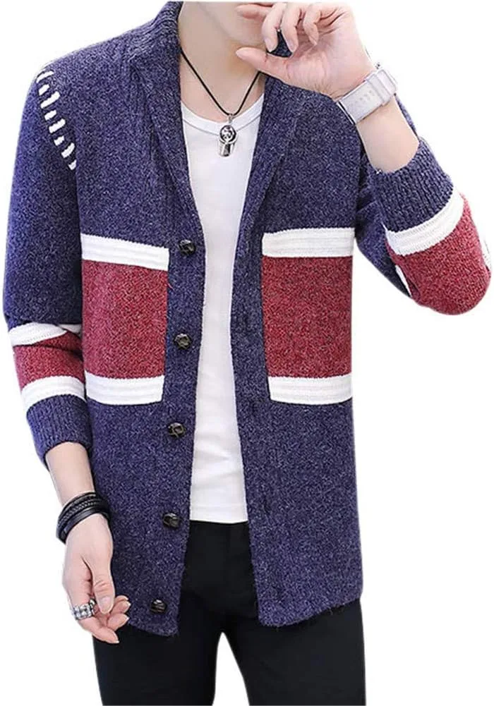 

Мужской кардиган с узором в полоску для зимы Drasawee