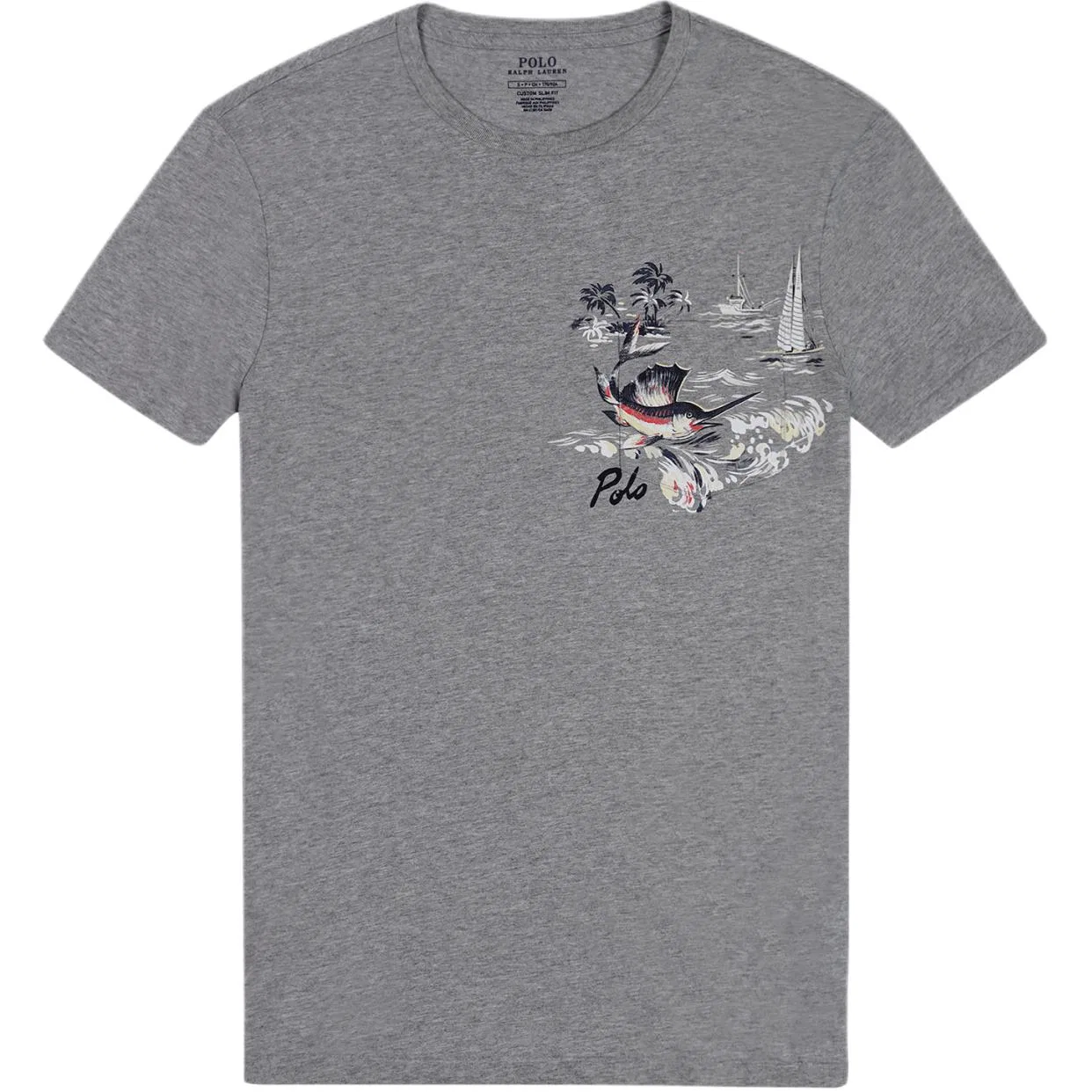 Футболка SS26 Custom Slim Fit мужская Polo Ralph Lauren, Gray