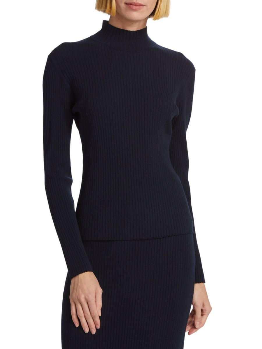 

Ложный топ из ребристой вязки Saks Fifth Avenue, цвет Deep Navy