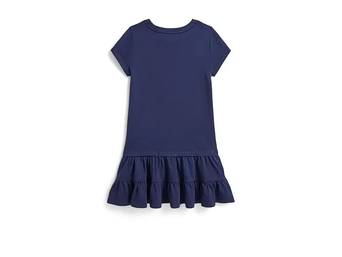 Платье с мишкой хлопковое Polo Bear Tiered Cotton Jersey Dress Polo Ralph Lauren Kids, Old Royal — фото 2