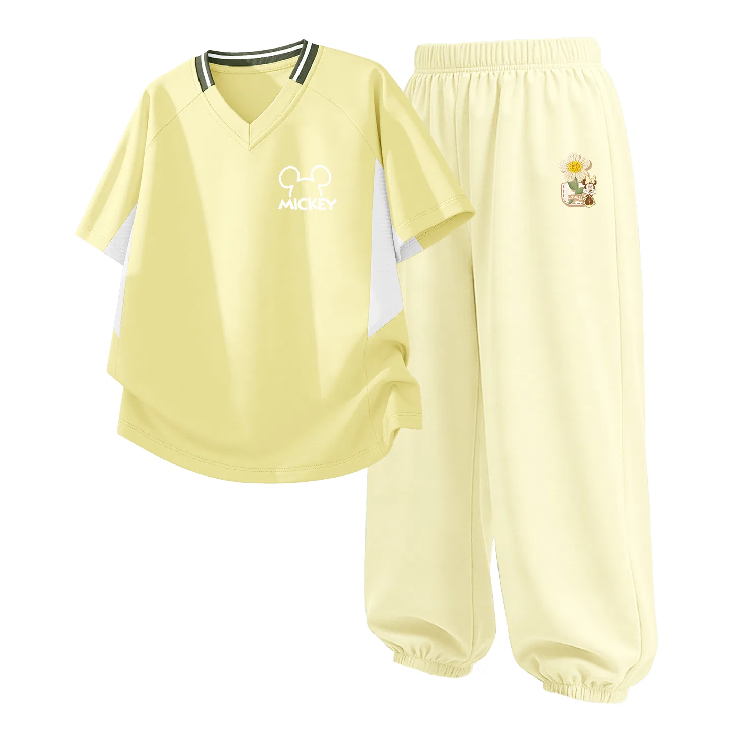 Детский спортивный костюм Casual Sportswear 2 Piece Set Disney, Thick Board Di Line K Yellow+Di Pocket Floral K Sunrise Yellow