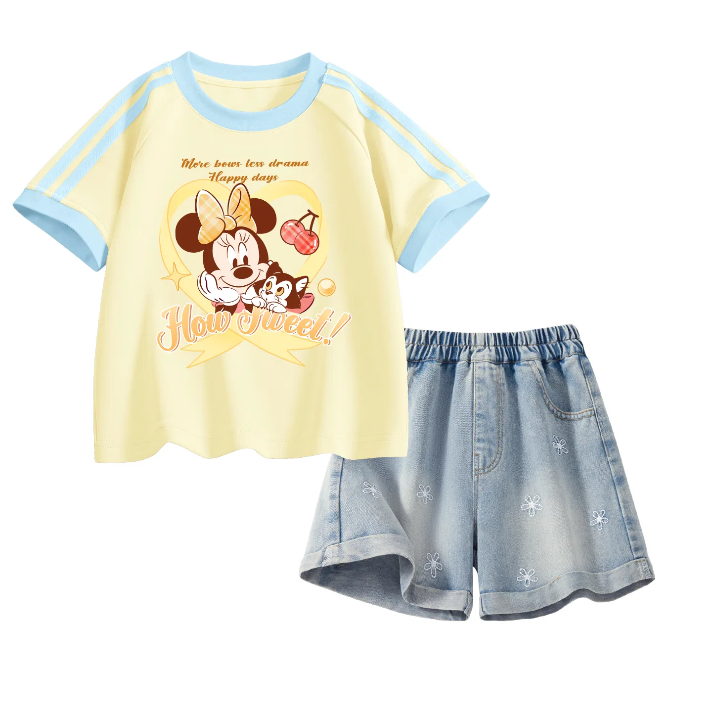 Детский спортивный костюм Disney с принтом, модель Casual Sportswear, желто-голубой