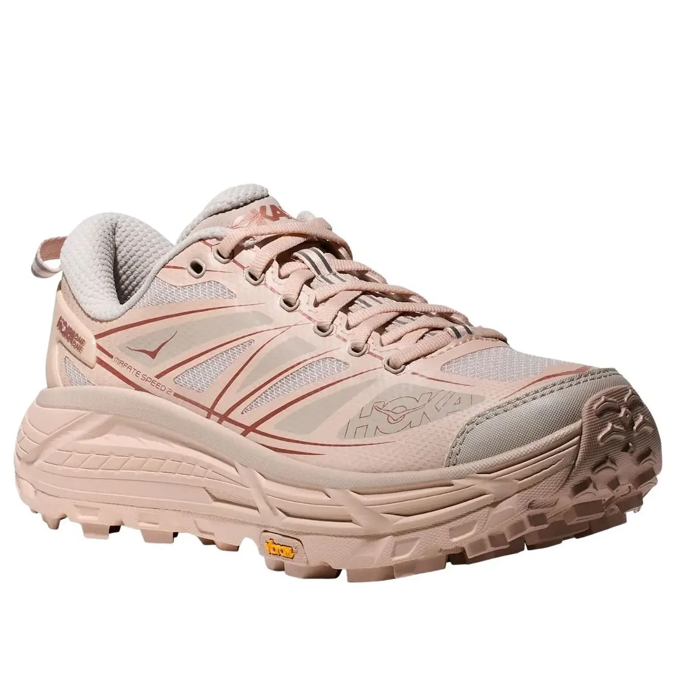 Кроссовки HOKA ONE ONE Mafate Speed 2 'Beech Wood Stucco', розовый — фото 2