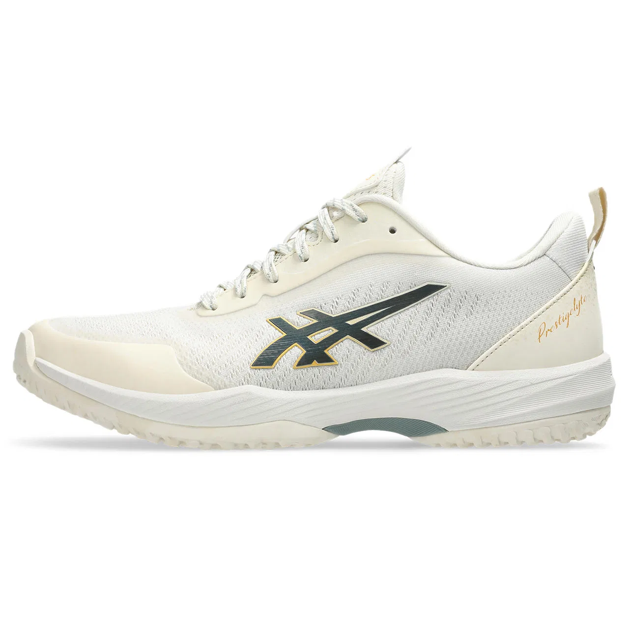 Теннисные кроссовки для грунта «Prestigelyte 5 OC Wide» от ASICS, Birch/Monument Blue — фото 2