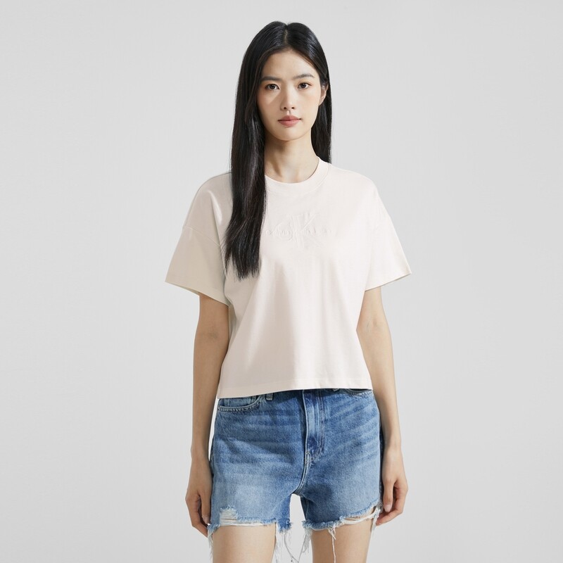 

Футболка женская Calvin Klein Jeans с короткими рукавами, молочный