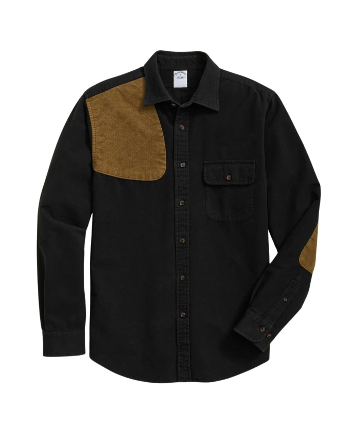 

Вельветовая рубашка прямого кроя с воротником Эйнсли Brooks Brothers, черный