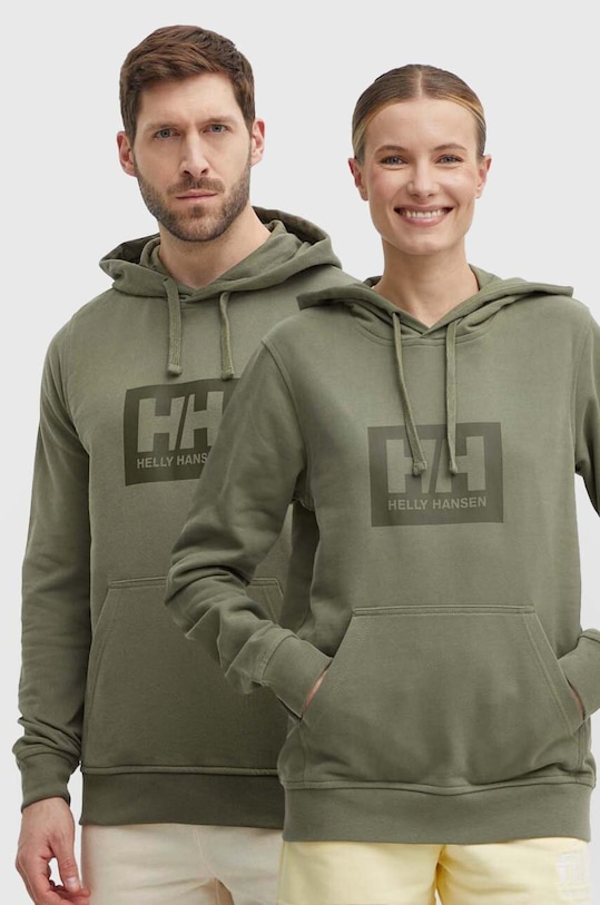 

Хлопковая толстовка Helly Hansen, зеленый