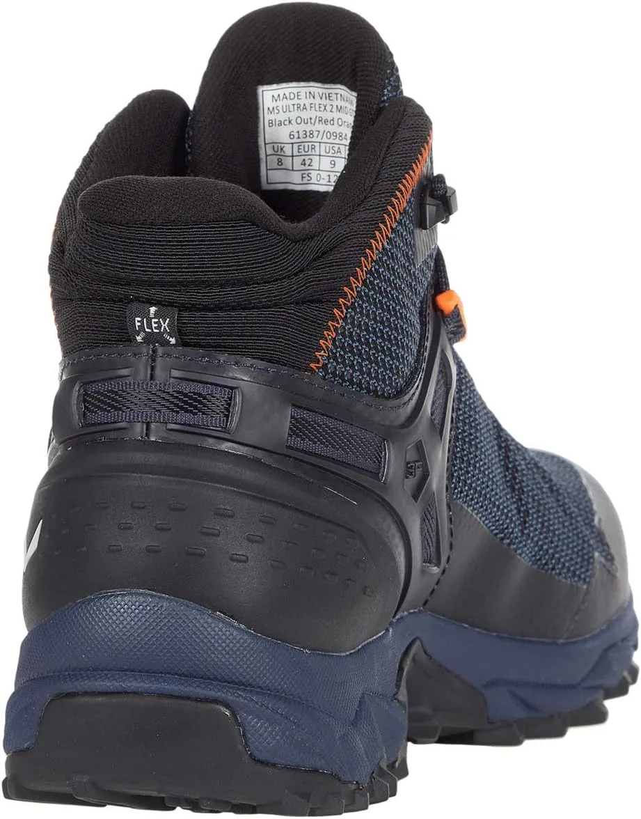 Мужские беговые кроссовки для беговых лыж Salewa Ms Ultra Flex 2 Mid Gore-Tex, черный/красный/оранжевый — фото 3