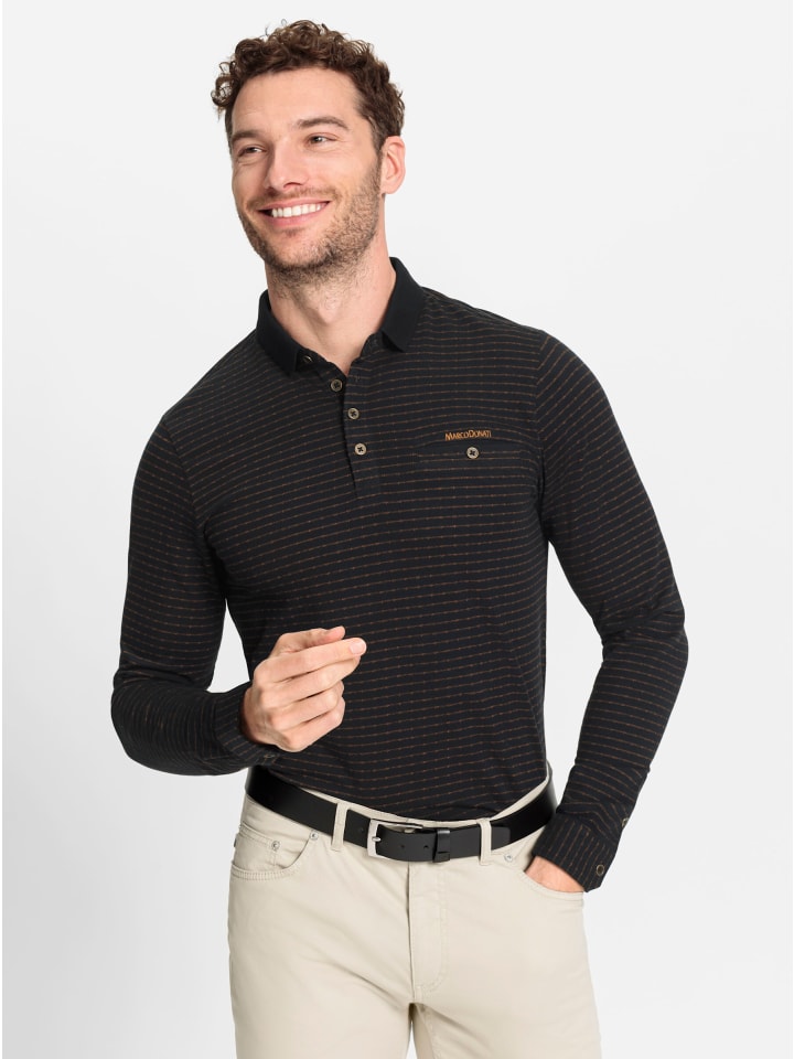 

Рубашка-поло с длинными рукавами в черно-коньячном узоре WITT WEIDEN