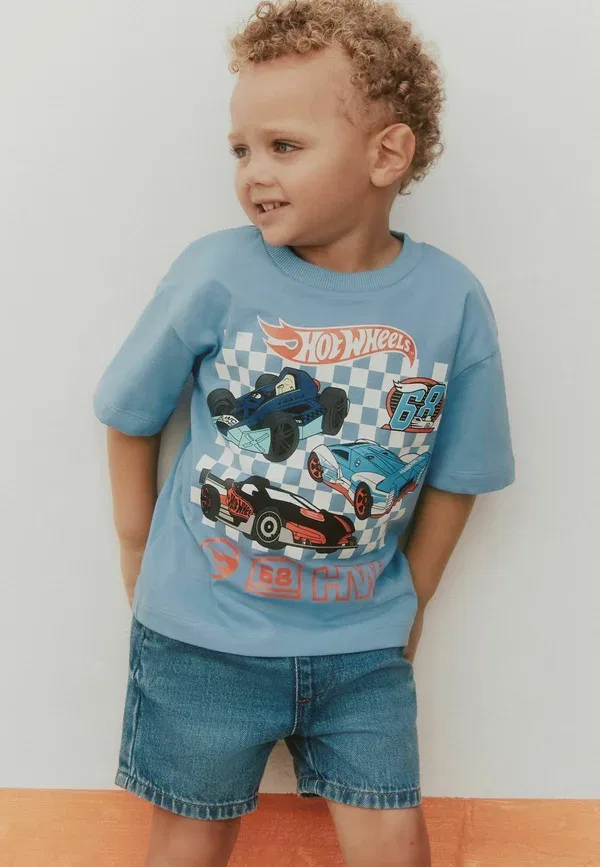Футболка Regular fit Hot Wheels с принтом, Next, синяя — фото 3