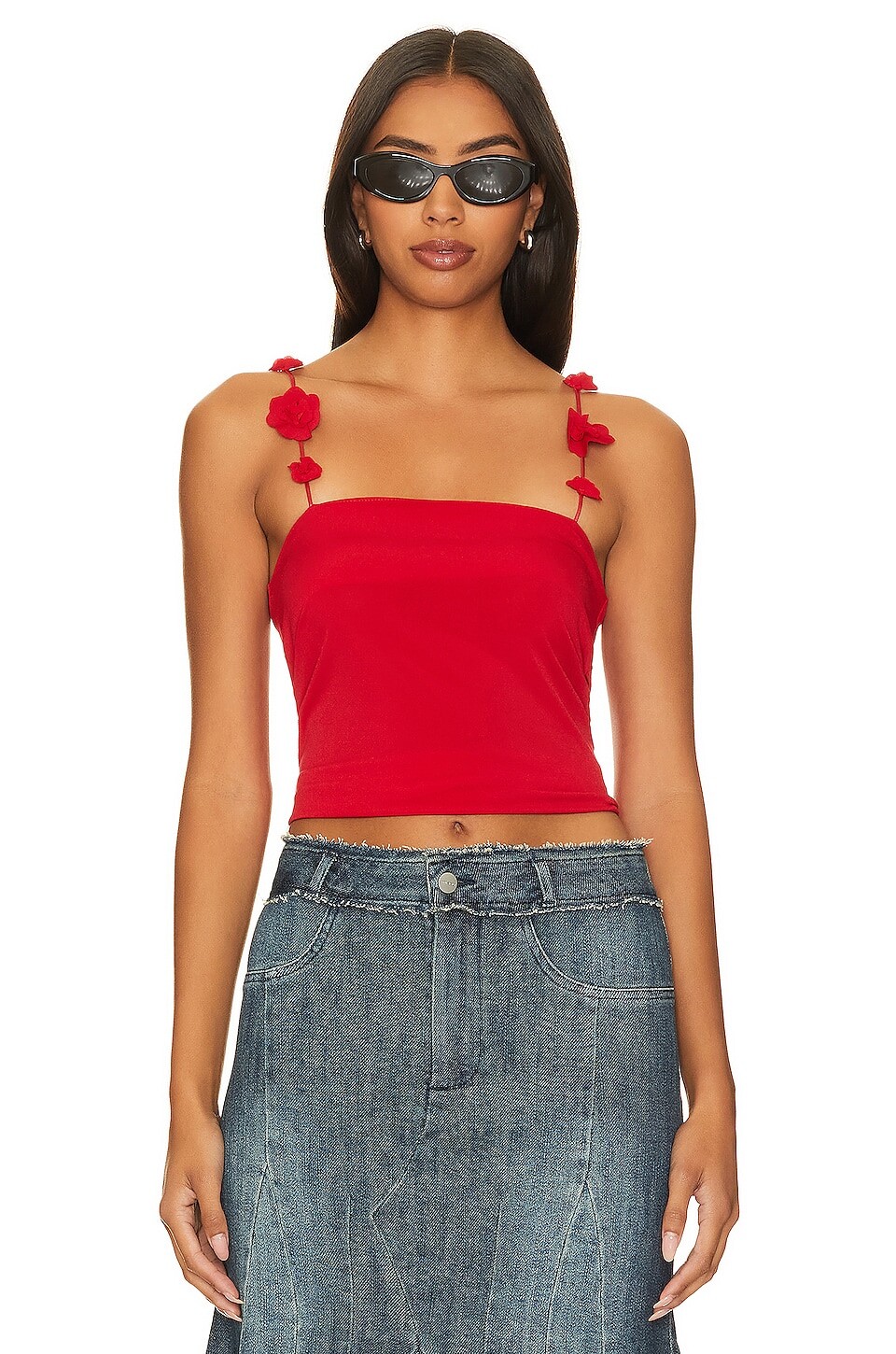 

Топ Musier Paris Nuovo With Flower Straps, красный