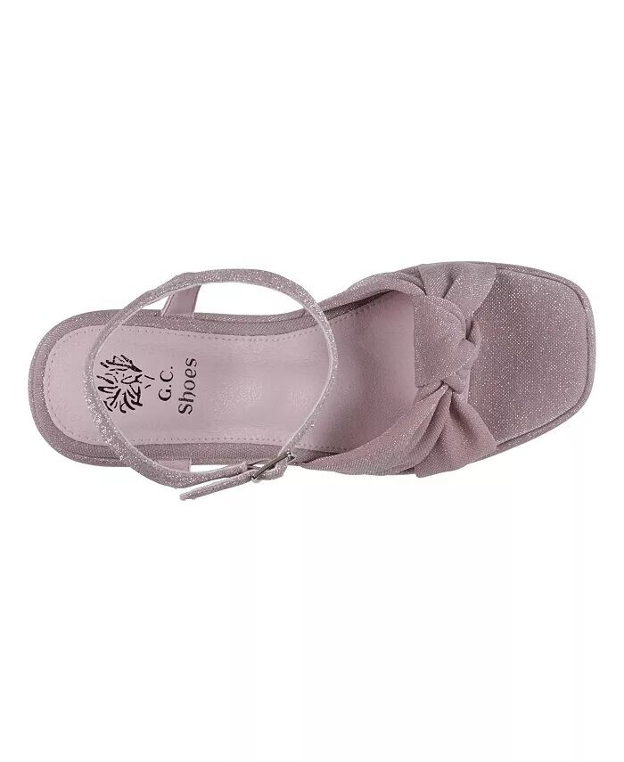 Женские босоножки на танкетке Analia на платформе GC Shoes, розовый — фото 4