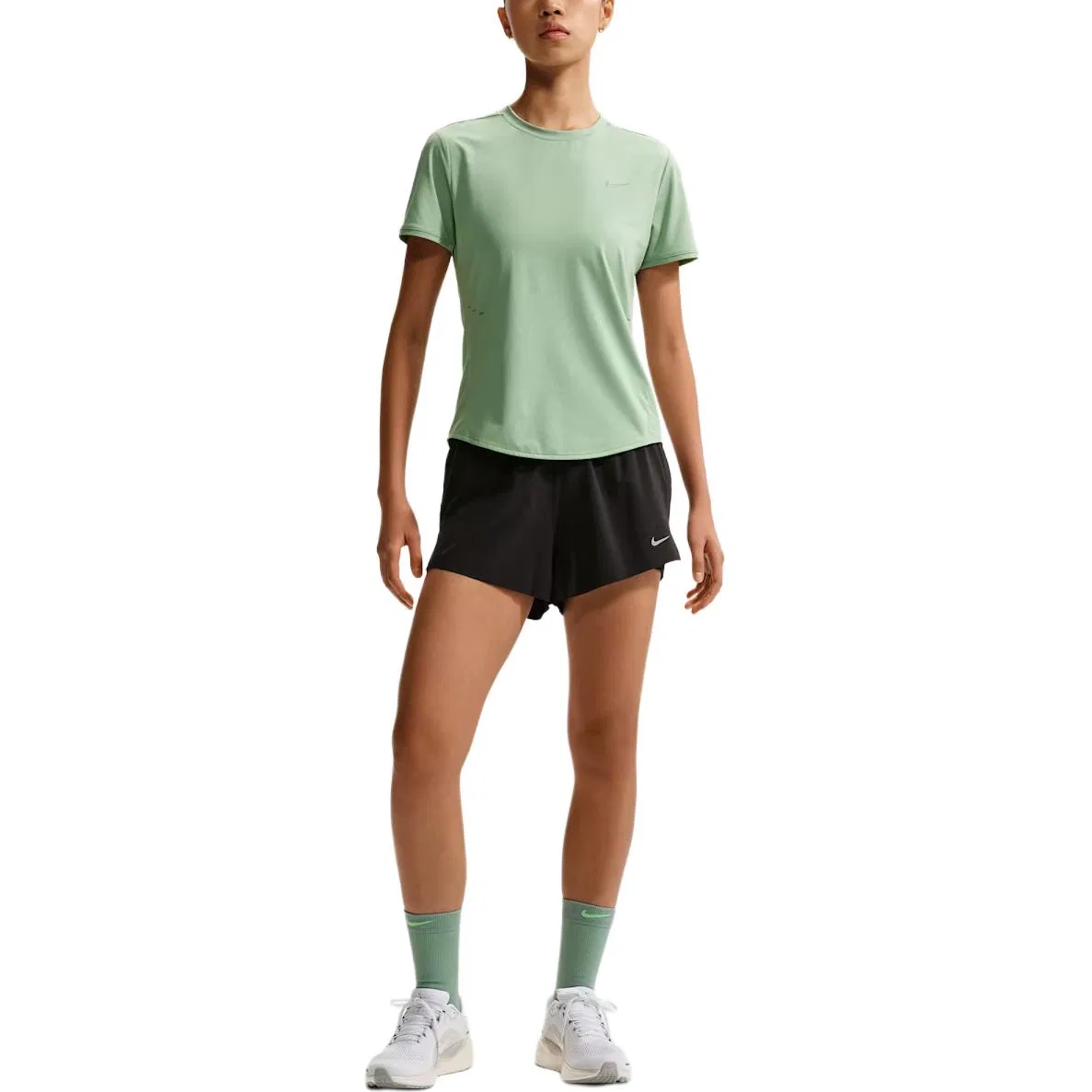 Футболка для бега Dri Fit женская Nike, Steam Color — фото 3