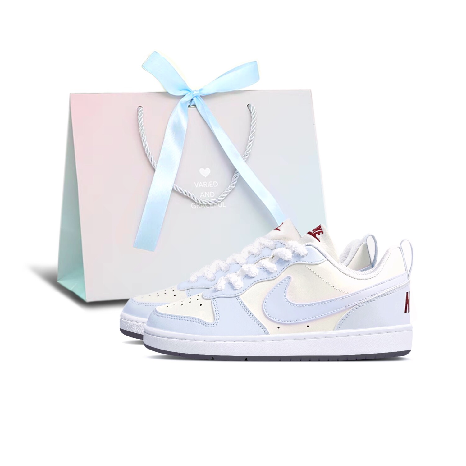 

Кроссовки для скейтборда Court Borough женские, низкие, синий/белый Nike