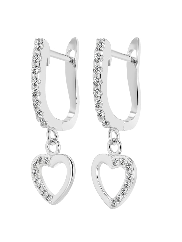 

Adeliás Женские серьги-кольца в форме сердца из серебра 925 пробы с кубическим цирконием в серебре