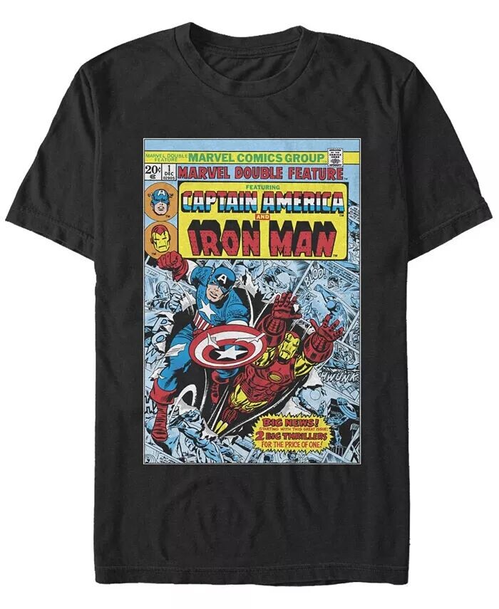 

Мужская футболка с короткими рукавами Marvel Captain Iron Man Fifth Sun, черный