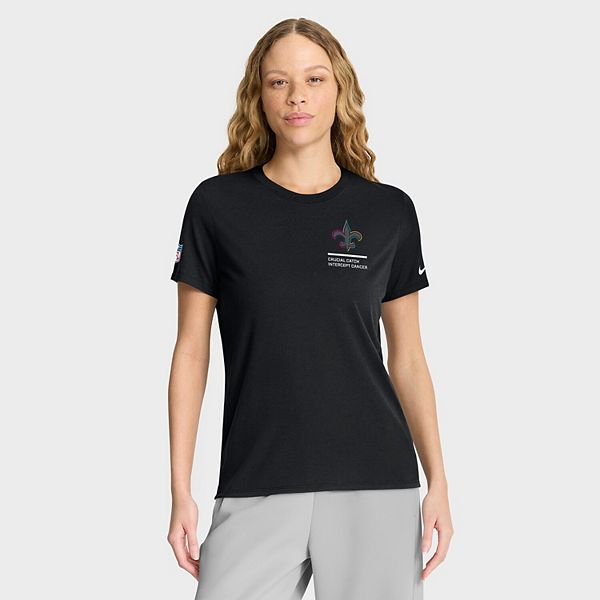 

Женская черная футболка New Orleans Saints 2025 NFL Crucial Catch Tri-Blend Dri-FIT Nike, Черный, Женская черная футболка New Orleans Saints 2025 NFL Crucial Catch Tri-Blend Dri-FIT Nike