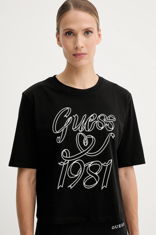 

Хлопковая футболка Misty Guess, черный