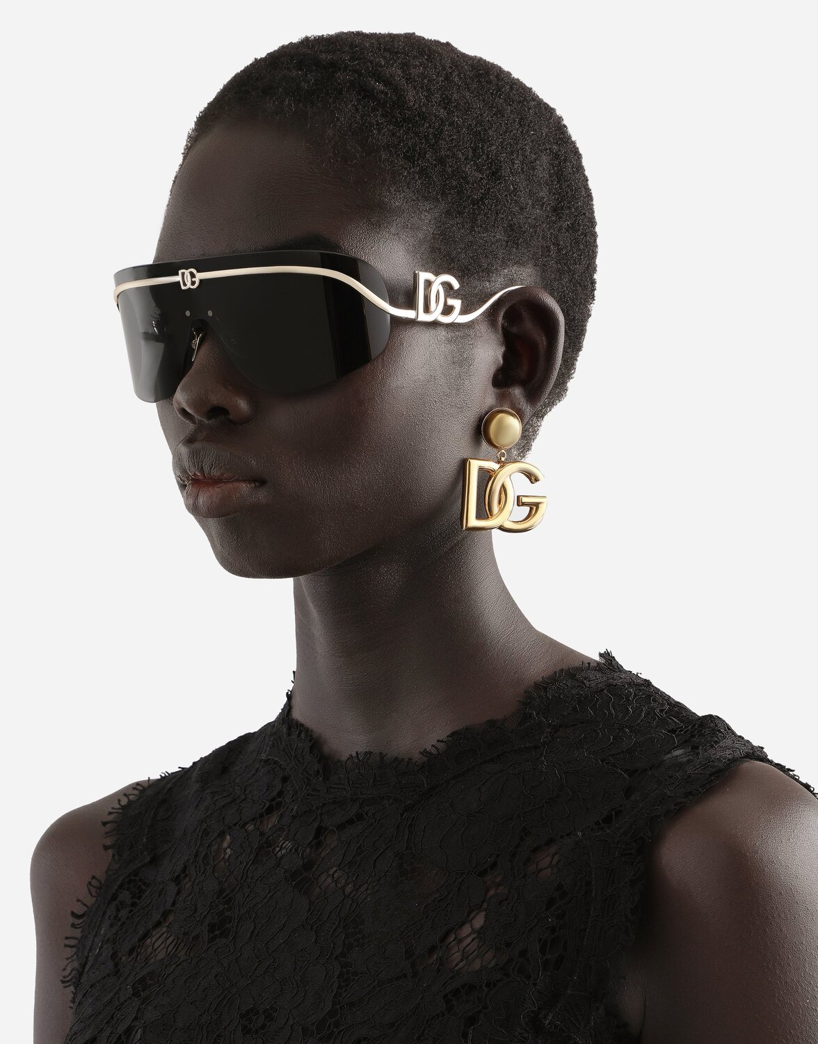 Солнечные очки statement Dolce & Gabbana, черный и золотой — фото 2