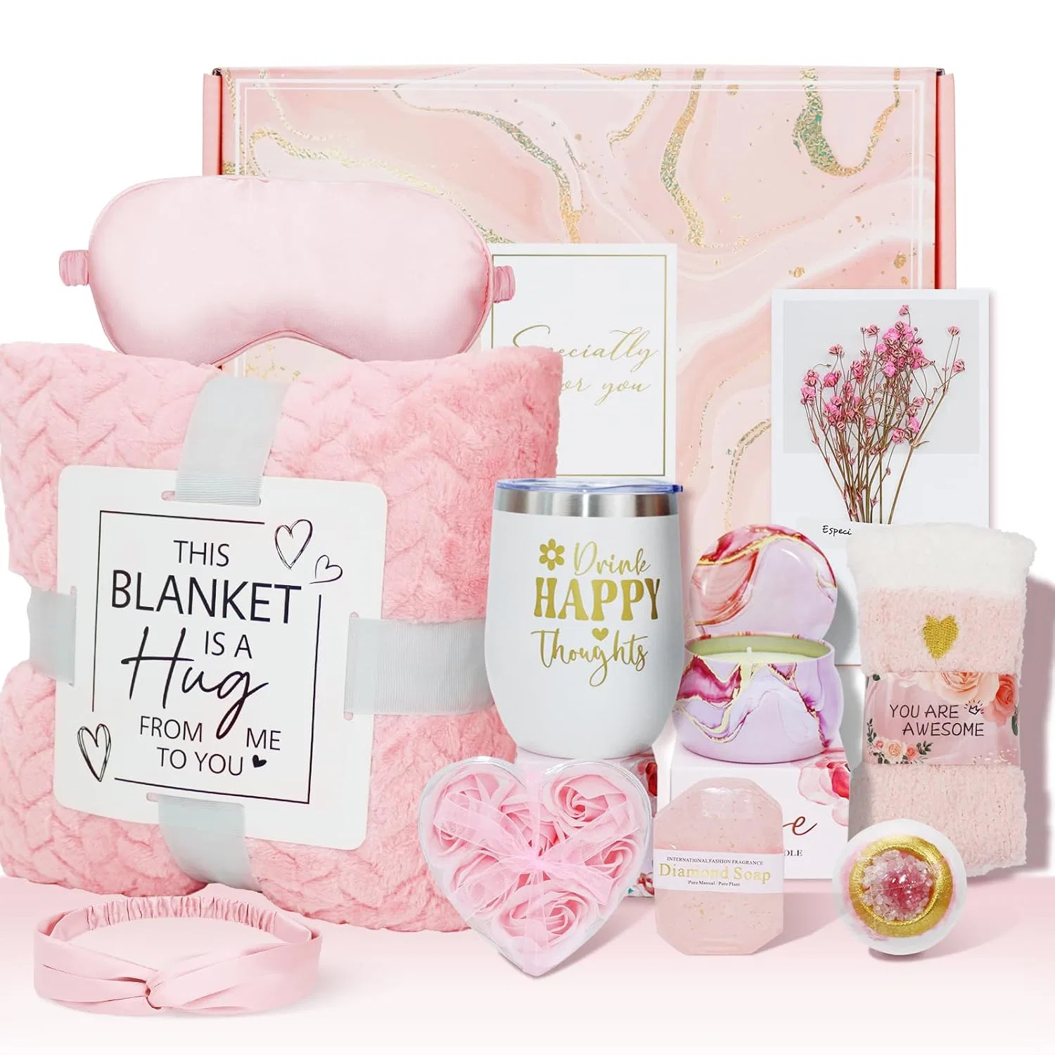 Подарочный набор для женщин Wellness Gifts, розовый Malloom