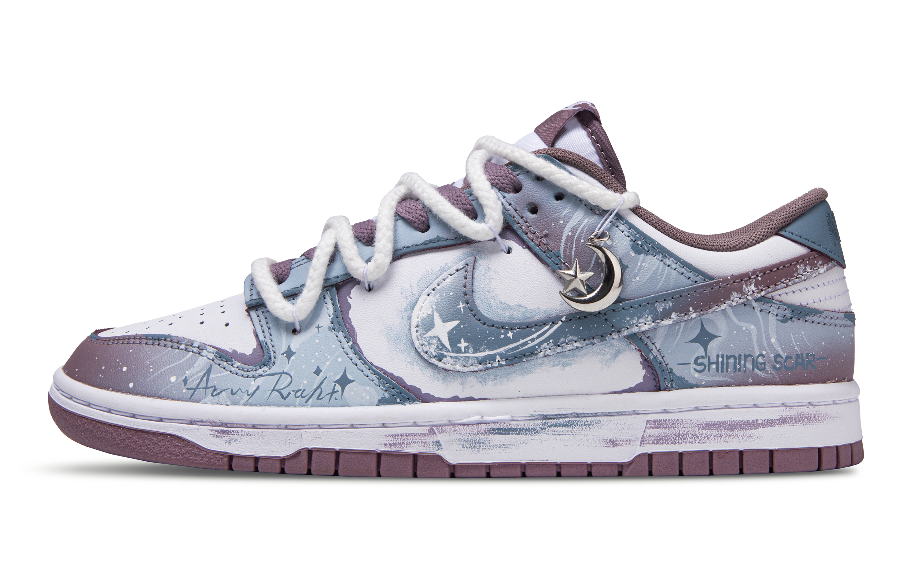 

Nike Кроссовки для скейтбординга Dunk Purple Night Star, быстросохнущие, легкие, дышащие, низкие, мужские, сине-фиолетовые