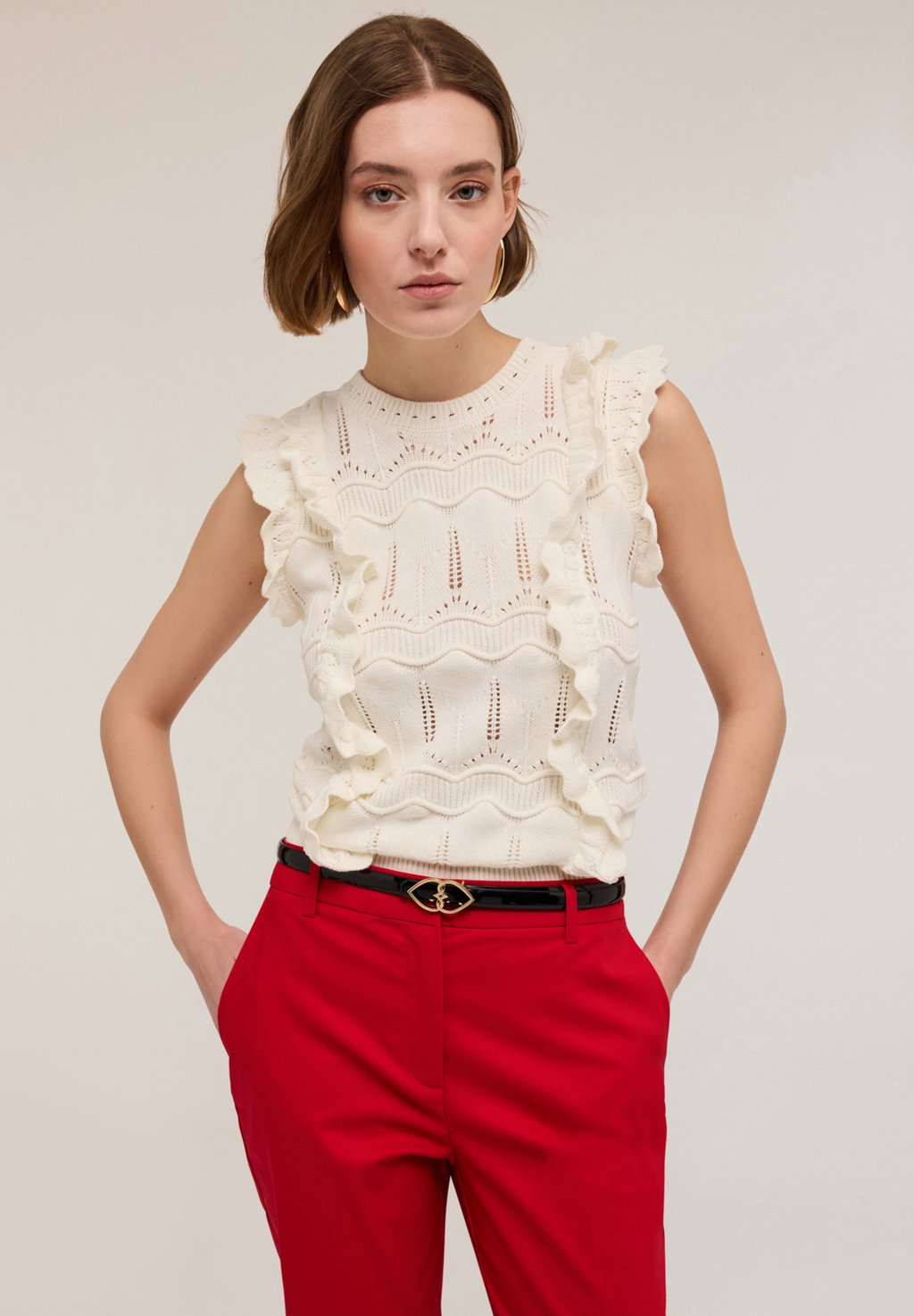 

Топ IN LAVORATA CON ROUCHES Motivi, белый