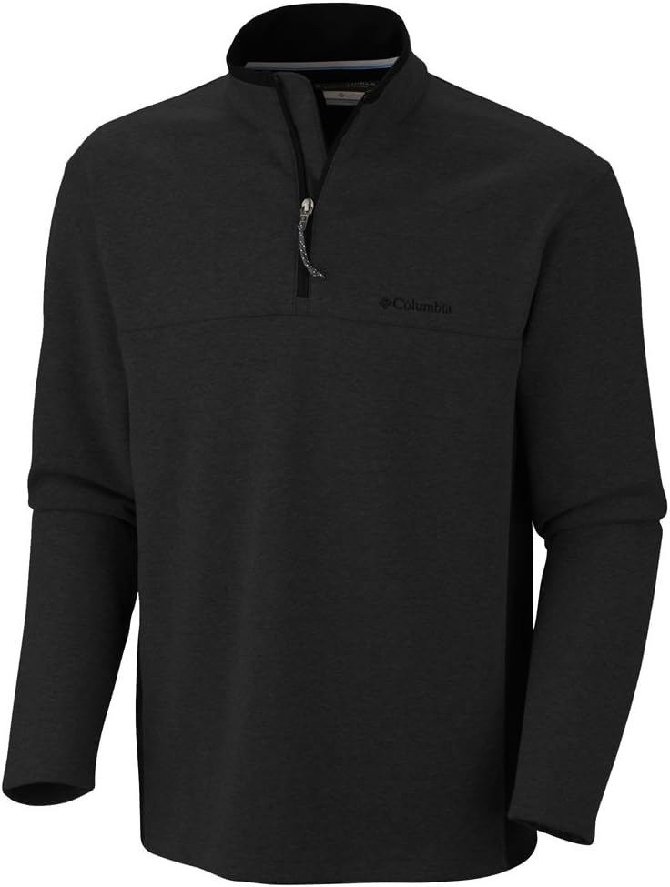

Футболка Columbia Men's Schuss 1/2 Zip, Black Heather, Черный, Футболка Columbia Men's Schuss 1/2 Zip, Black Heather